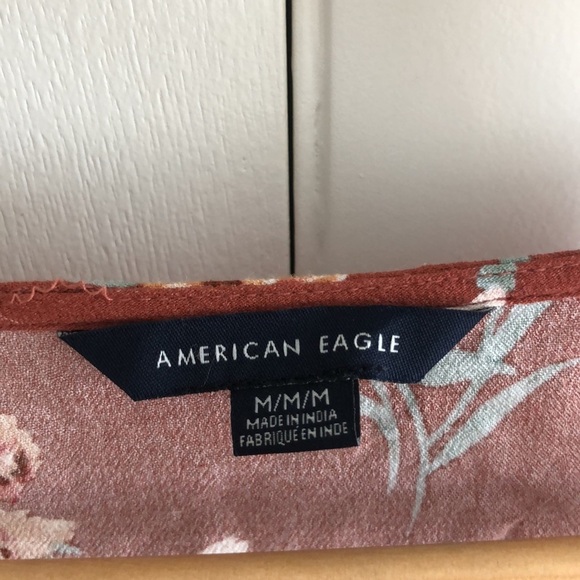 AMERICAN EAGLE | Burt orange floral long sleeve by top top - Picture 4 of 6
